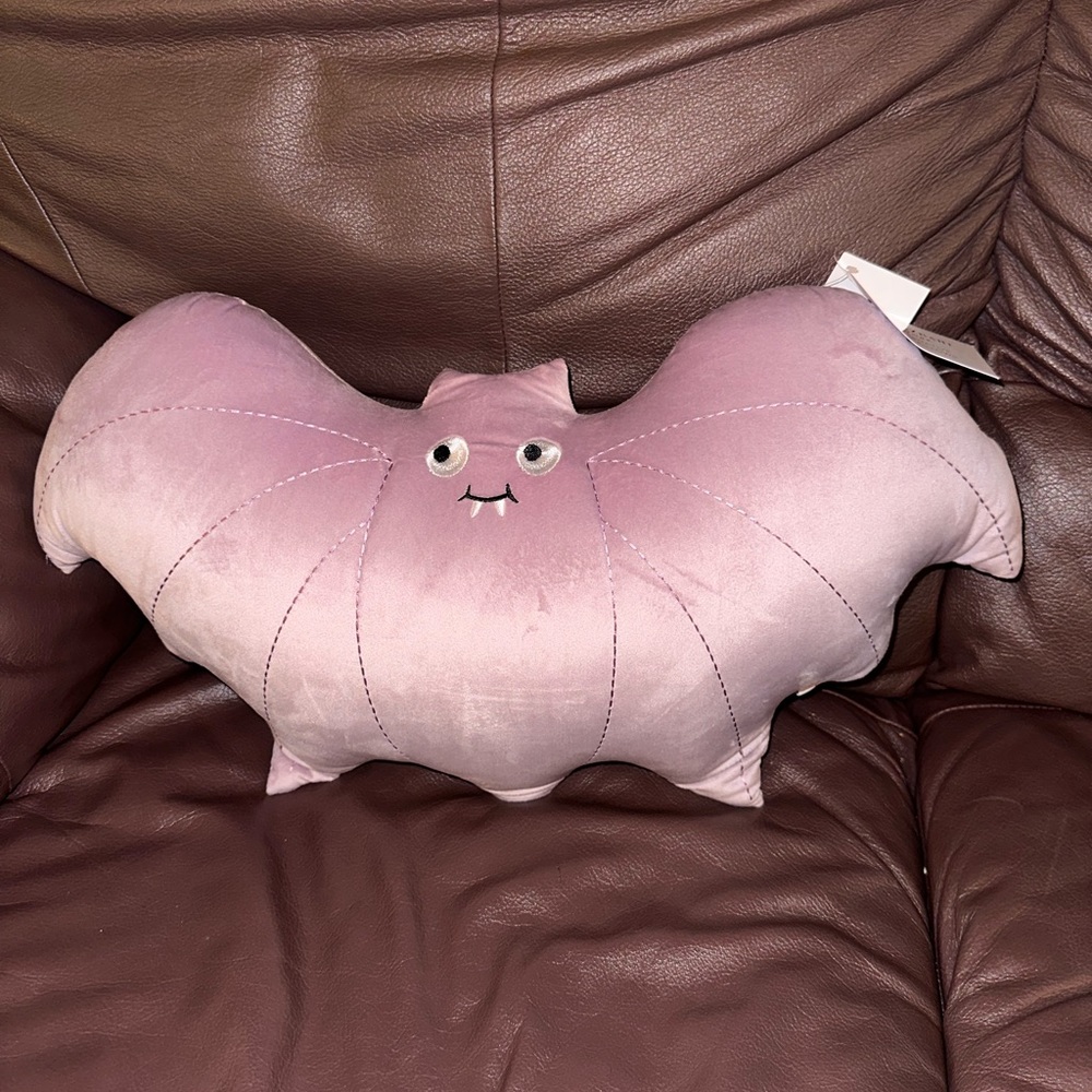 Lavender Halloween Bat Accent Pillow